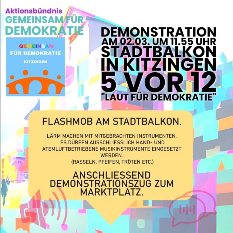 Demo für die Demokratie am 02.03. in Kitzingen